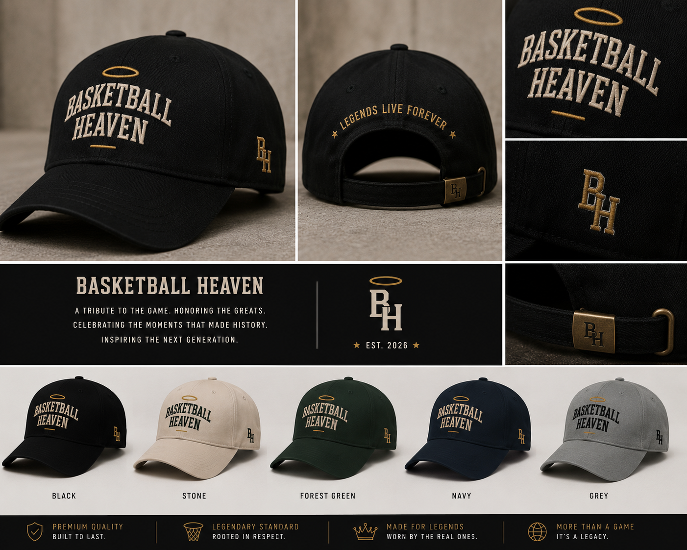 Basketball Heaven Dad Hat — coming soon in multiple colorways